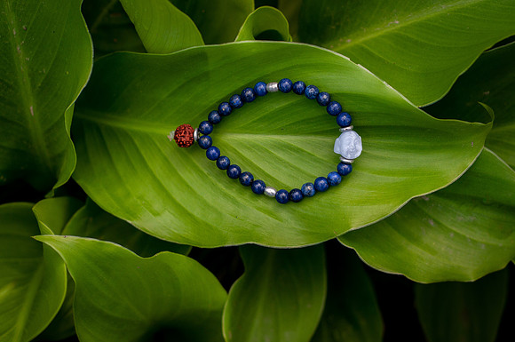 Lapis and blue lace agate buddha 1